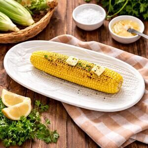 Ancora Italy Corn Server Platter 6806 White Ceramic 15.25” Vintage